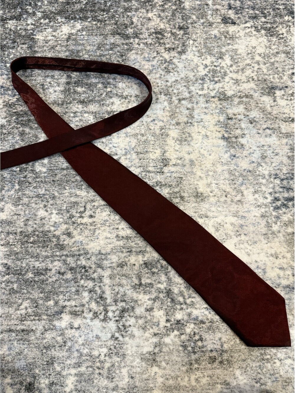 Carlo Piccini Mens Wide Tie 4โ Burgundy Solid Red Necktie Formal Dress